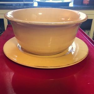 Pier 1 Hand-Painted Toscana Gold Serving Bowl with Charger Collection